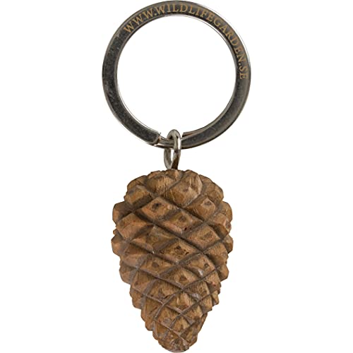 WILDLIFEGARDEN Wildlife Garden - Schlüsselring - Schlüsselanhänger - Zapfen - Handgeschnitzt - Maße (ØxH): 2,2 x 6,5 cm von WILDLIFEGARDEN