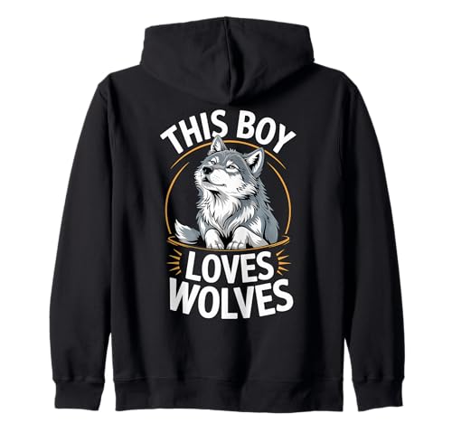 This Boy Loves Wolves, Fun Wolf Spirit Animal Kapuzenjacke This Boy Loves Wolves, Fun Wolf Spirit Animal Kapuzenjacke von Wildlife and Nature Lover Designs
