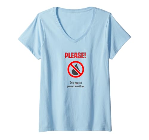 Damen Wildfire Bewusstsein T-Shirt mit V-Ausschnitt Damen Wildfire Bewusstsein T-Shirt mit V-Ausschnitt von Wildlife and wildfire awareness