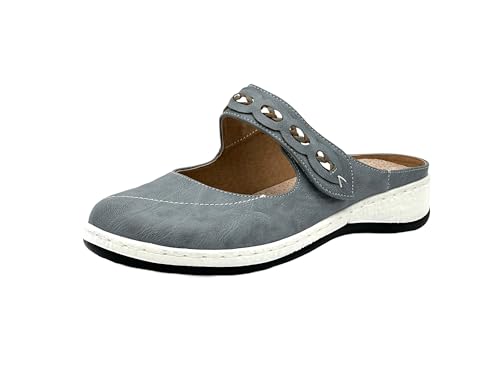 Wildora® Damen Clogs Komfortable Slipper Leichte Atmungsaktive Pantoletten Hausschuhe (Blau,36) von Wildora