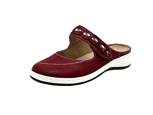 Wildora® Damen Clogs Komfortable Slipper Leichte Atmungsaktive Pantoletten Hausschuhe (Rot,36) von Wildora