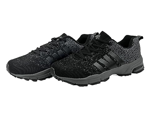 Wildora® Damen Herren Laufschuhe Sportschuhe Sneaker Freizeit Outdoor Schuhe inkl. Übergröße(Schwarz-Dunkelgrau,40) von Wildora