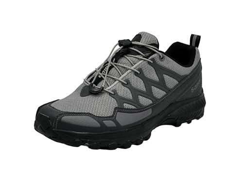 Wildora® Damen Herren Wanderschuhe atmungsaktive Trekkingschuhe (Dunkelgrau-Grau,46) von Wildora