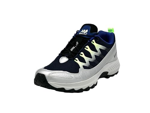 Wildora® Damen Herren Wanderschuhe atmungsaktive Trekkingschuhe (Grau-Navy-Hellgrün,44) von Wildora