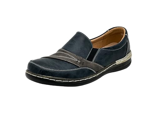 Wildora® Damen Mokassins Slipper Slip on Loafer atmungsaktive Halbschuhe (Blau, 40) von Wildora