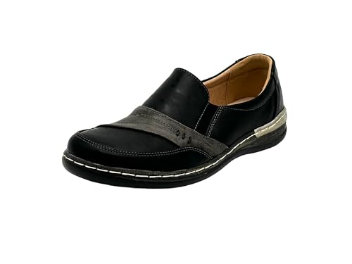 Wildora® Damen Mokassins Slipper Slip on Loafer atmungsaktive Halbschuhe (Schwarz, 37) von Wildora