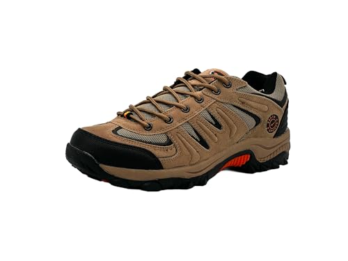 Wildora® Herren Wanderschuhe atmungsaktive Trekkingschuhe rutschfeste Outdoor Schuhe (Hellbraun-Orange,49) von Wildora