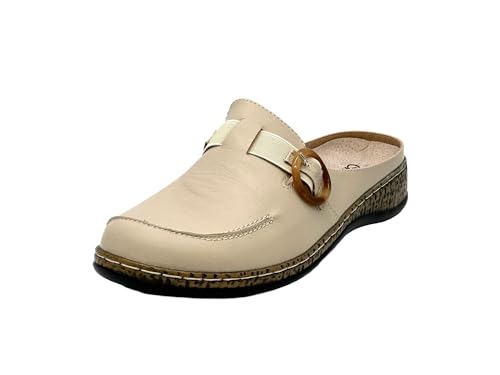 Wildora® Leichte Damen Clogs Komfortable Hausschuhe Atmungsaktive Pantoletten mit Modernem Design (Beige,37) von Wildora