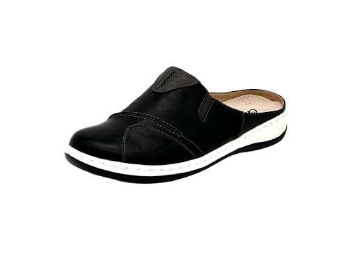 Wildora®Damen Clogs leichte Pantoffeln Hausschuhe Atmungsaktive Sandalen Freizeit Schuhe (Schwarz-Grau, 37) von Wildora
