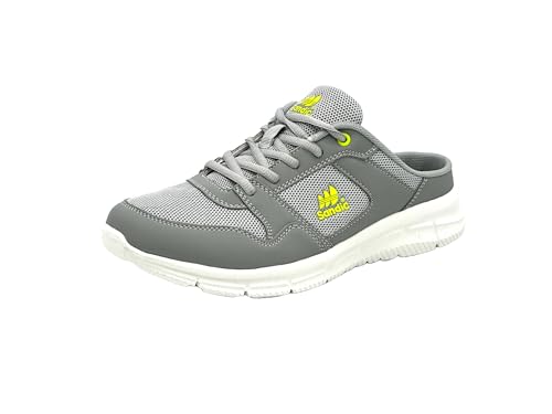 Wildora Damen Herren Hausschuhe atmungsaktive Clogs leichte Pantoffeln (Hellgrau-Grün, 37) von Wildora