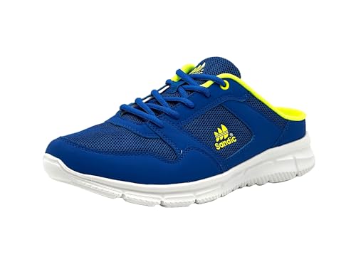 Wildora Damen Herren Hausschuhe atmungsaktive Clogs leichte Pantoffeln (Königblau-Grün, 45) von Wildora