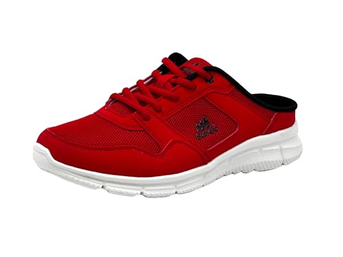 Wildora Damen Herren Hausschuhe atmungsaktive Clogs leichte Pantoffeln (Rot-Schwarz, 39) von Wildora