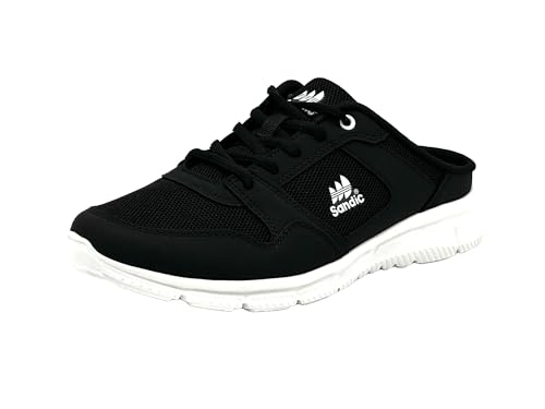 Wildora Damen Herren Hausschuhe atmungsaktive Clogs leichte Pantoffeln (Schwarz, 44) von Wildora