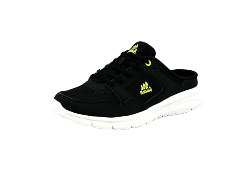 Wildora Damen Herren Hausschuhe atmungsaktive Clogs leichte Pantoffeln (Schwarz-Grün,43) von Wildora