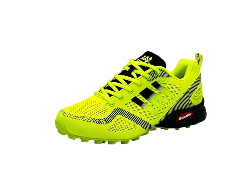 Wildora Damen Herren Wanderschuhe Bequeme Trail Running Trekkingschuhe (Grün-Schwarz,42) von Wildora