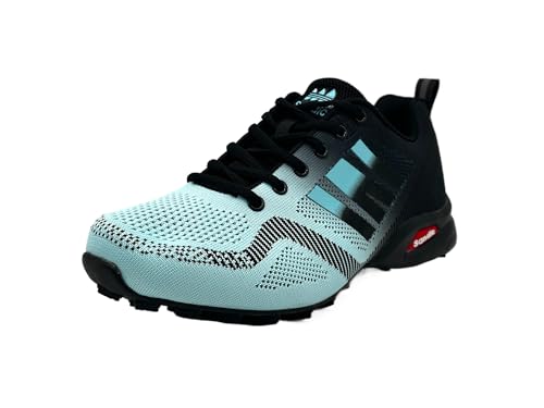 Wildora Damen Herren Wanderschuhe Bequeme Trail Running Trekkingschuhe (Hellblau-Schwarz,39) von Wildora