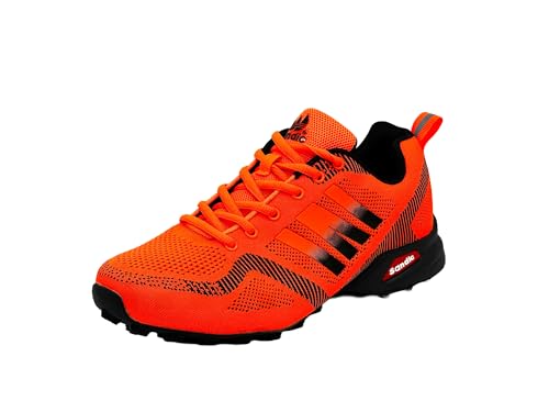 Wildora Damen Herren Wanderschuhe Bequeme Trail Running Trekkingschuhe (Orange-Schwarz-23,44) von Wildora