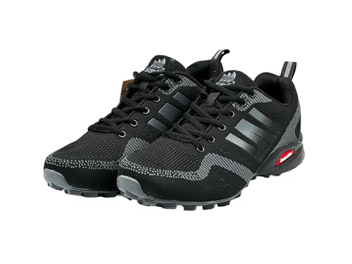 Wildora Damen Herren Wanderschuhe Bequeme Trail Running Trekkingschuhe (Schwarz-Grau,44) von Wildora