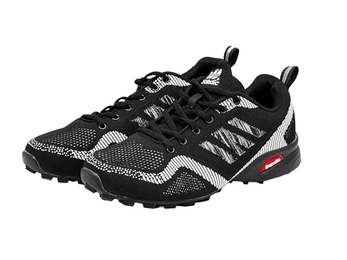 Wildora Damen Herren Wanderschuhe Bequeme Trail Running Trekkingschuhe (Schwarz-Weiß,46) von Wildora