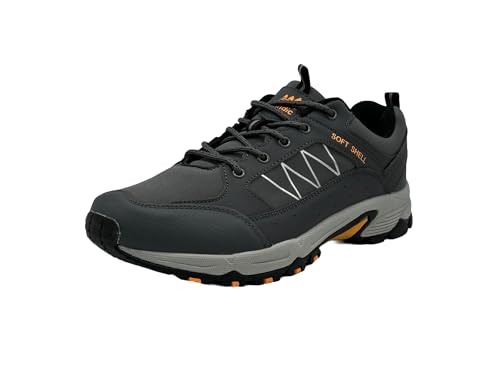 Wildora Damen Herren Wanderschuhe Softshell Trail Running Trekkingschuhe (Dunkelgrau-Orange,44) von Wildora