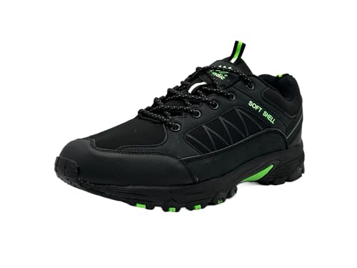 Wildora Damen Herren Wanderschuhe Softshell Trail Running Trekkingschuhe (Schwarz-Apfelgrün,45) von Wildora