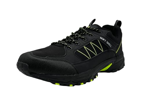 Wildora Damen Herren Wanderschuhe Softshell Trail Running Trekkingschuhe (Schwarz-Grün,42) von Wildora