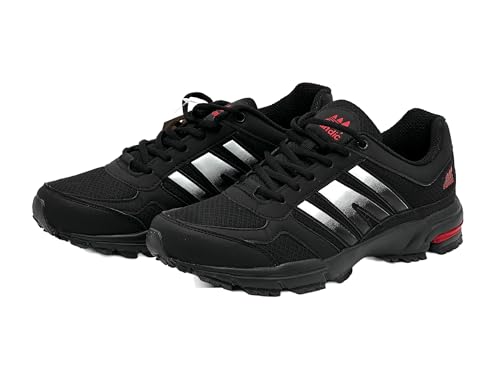 Wildora Damen Herren Wanderschuhe atmungsaktive Trail Running Trekkingschuhe (Schwarz-Weiß-Rot,43) von Wildora