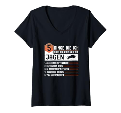 Damen Jagdzubehör 5 Dinge Jagen Wildschwein Jäger Gadget Jagd T-Shirt mit V-Ausschnitt Damen Jagdzubehör 5 Dinge Jagen Wildschwein Jäger Gadget Jagd T-Shirt mit V-Ausschnitt von Wildschwein Jäger Gadget & Jagdzubehör Geschenke