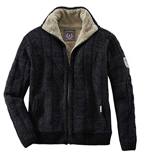 Wildwasser Herren Strickjacke schwarz/DKL. grau grau/dunkelgrau Marine/grau M - 4XL (3XL, schwarz/DKL. grau) von Wildwasser