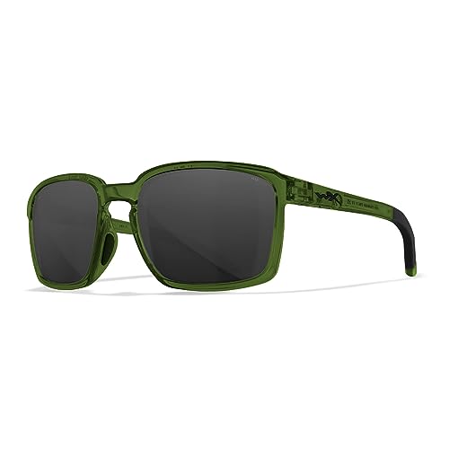 Wiley X | WX Alfa | Sonnenbrille Herren | Grau Gläser/Transparent Grün Gestell │ Sonnenbrille Herren | Sport Outdoor Fahrradbrille | 100% UVA/UVB-Schutz von Wiley X