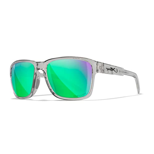 Wiley X │ WX Trek | Sonnenbrille Herren | Grün Spiegel Gläser | Sonnenbrille Herren Polarisiert | 100% UVA/UVB-Schutz | Ideal bei Outdoor-Aktivitäten | Sport Fischen Wandern Skiing von Wiley X