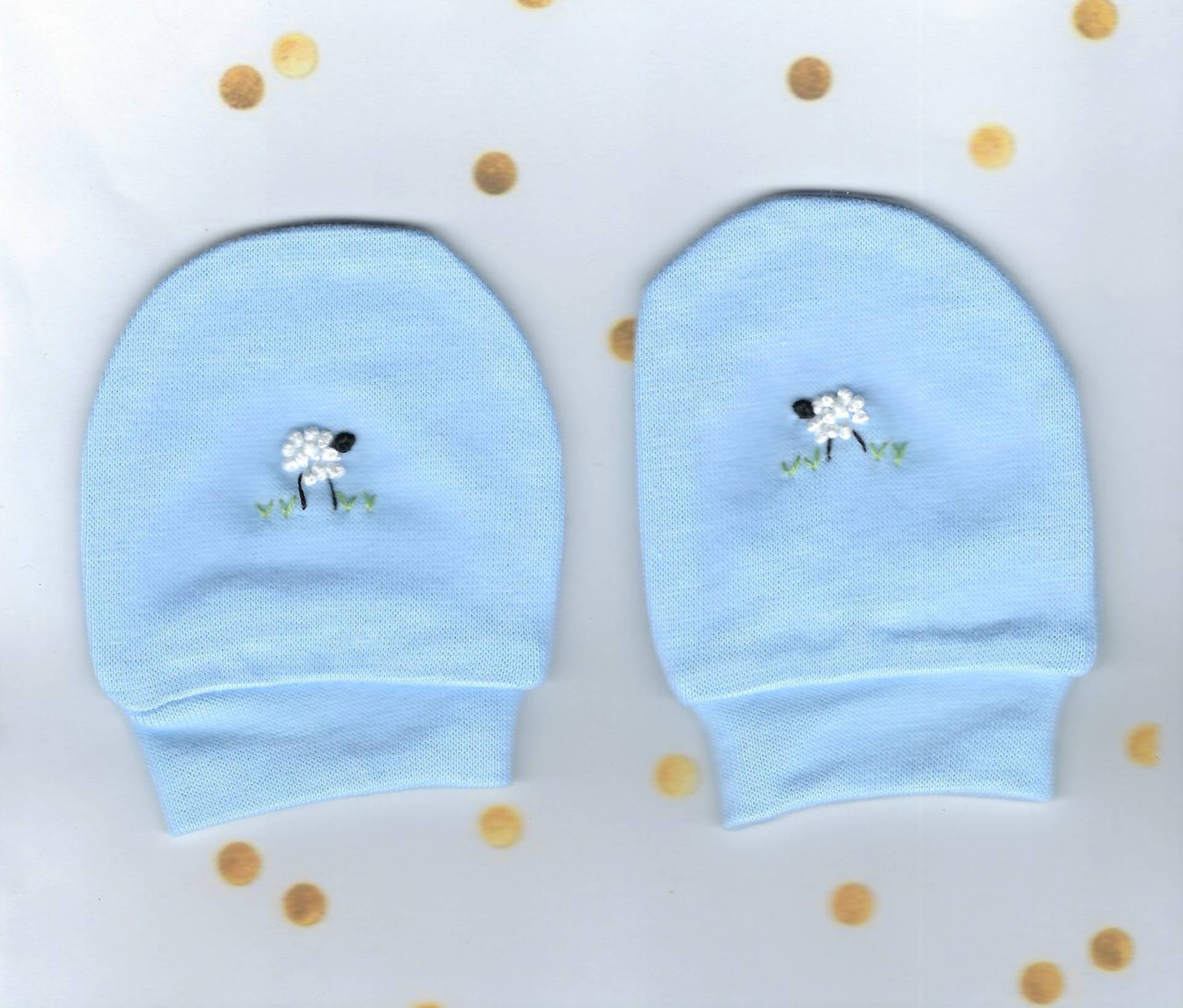 Baby Handschuhe, Gestickte Jungen Blaue Tragen, Manschette Säugling Schaf, Lämmer, Handschuhe Baby Handschuhe, Gestickte Jungen Blaue Tragen, Manschette Säugling Schaf, Lämmer, Handschuhe von Wilgaparkcraftcorner