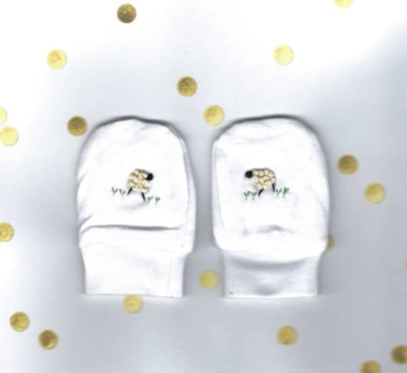 Baby Handschuhe, Krankenhaushandschuhe, Bestickte Babyhandschuhe, Baby-Accessoires, Neugeborene Winterhandschuhe, Nicht Kratzende Handschuhe von Wilgaparkcraftcorner