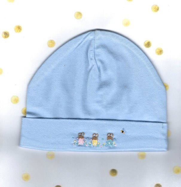 Beanie, Blaue Babymütze, Baby-Kaninchen-Hut, Nach Hause Kommen Outfit, Säuglingsmütze, Beanie-Mütze, Kleinkind-Mütze, Baby-Mütze von Wilgaparkcraftcorner