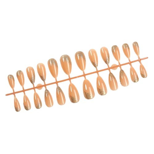 24 Stück Mandelform Zum Aufdrücken Der Nägel Glänzende Streifen Designs Französische Spitze Vollständige Abdeckung Künstliche Nägel Künstliche Nägel Für Frauen von Wilgure