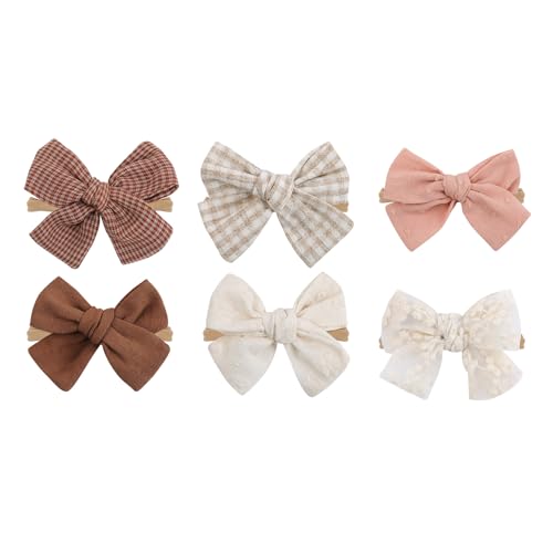 6pcs Bowknot Haarbänder Weiche Kopfbedeckungen Für Mädchen Stirnbänder Kleinkind Neugeborene Haarbänder Haarzubehör Fotografie Requisiten von Wilgure