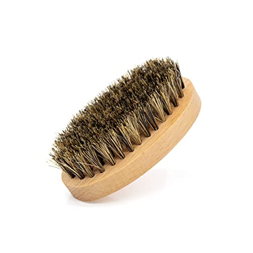 Bart & Schnurrbart Pinsel Oval Holz Griff Für Haar Wildschweinborsten Pinsel Männer Bart Pflege Pinsel Fügt & Softnes Kleine Bart Grooming Pinsel Für Männer Tasche Weiche Borsten von Wilgure