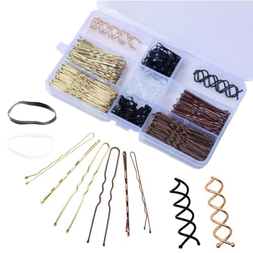 Hair Accessoires Kits 206pcs Haarklammern Bobbys Pins 100pcs Gummi Haarband Mit Aufbewahrungsbox Für Frauen Weihnachtsgeschenke von Wilgure