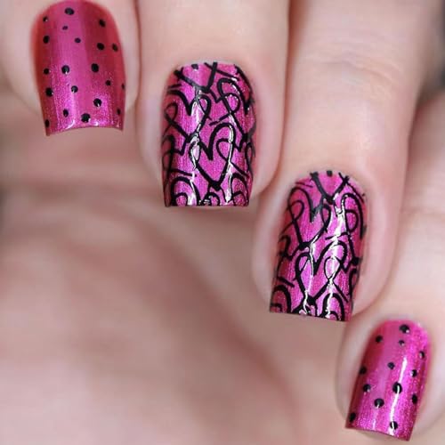 Kurze Quadratische Nägel Zum Aufdrücken Modische Herz Designs Valentinstag Frecn Spitze Zum Aufkleben Auf Den Nägeln Für Modische Frauen von Wilgure