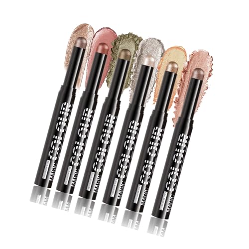Lidschatten Stick Set 6 Farben Matte Highlight Lidschattenstift Wasserdichte Langlebige Höhen Pigmentierte Lidschatten Für Frauen Highlighter Lidschatten Stift Set von Wilgure