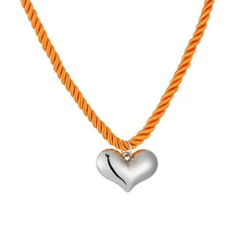 Wilgure Mode Herzhänger Halskette Bowknot Halskette Legierungstextur Für Frauen Modische Und Trendige Schmucklegierung Geeignet von Wilgure