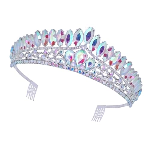 Wilgure Mode Hochzeitskronen Haarzubehör Elegante Silberkristalle Tiaras Tragbare Geschenke Für Braut Und Trendfrauen Prom Queen Kopfbedeckungen von Wilgure