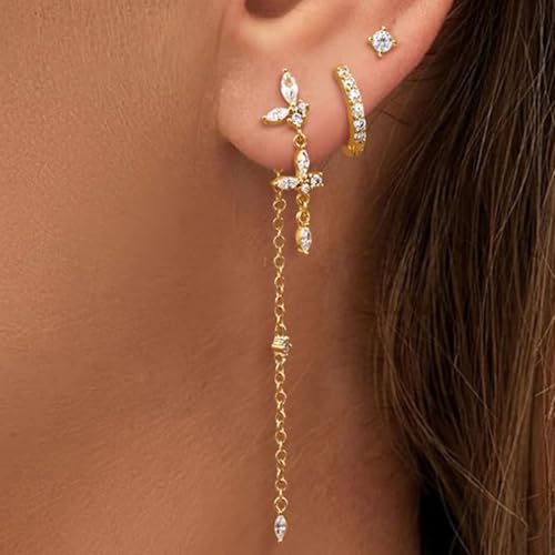 Wilgure Quasten Ohrringe Set Funkeln Quasten Ohrringe Set Ohrhänger Zubehör Ideal Für Besondere Anlässe Zirkon von Wilgure