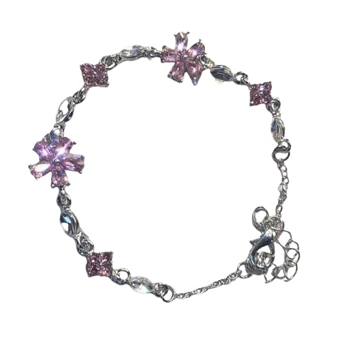 Wilgure Zarte Zirkon Kirschen Blumen Armband Stilvolle Pfirsich Kirschen Handgelenk Kette Einzigartiger Armband Charme Für Mädchen Allergie Freie Schmuck von Wilgure