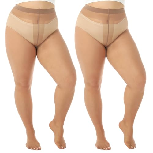 WiliW 2 Paar Strumpfhosen Damen Grosse Grössen 20D Transparente Strumpfhose Ultra Dünn Feinstrumpfhose WiliW 2 Paar Strumpfhosen Damen Grosse Grössen 20D Transparente Strumpfhose Ultra Dünn Feinstrumpfhose von WiliW