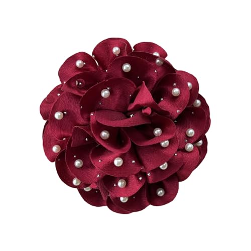 Blumenbrosche für Damen, Abschlussball, Schmuck, Blumen-Strass, Kunstperlen, für Tasche, Mantel, Hut, Schal, Dekoration, elegante Kleidung, Stoff, Sekundärer Stein von Wilitto