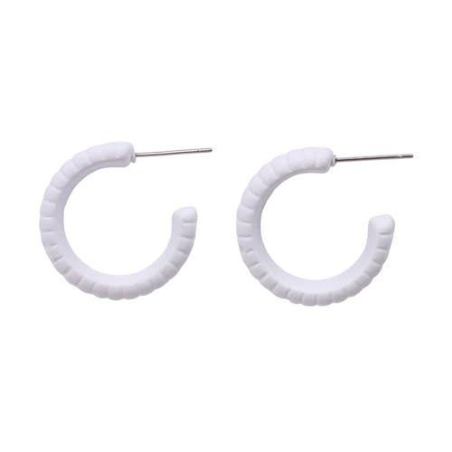C-Ring-Ohrringe für Damen, einfarbig, C-förmige Huggie-Ohrringe, leicht, für den täglichen Gebrauch, Acryl, Sekundärer Stein von Wilitto