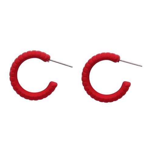 C-Ring-Ohrringe für Damen, einfarbig, C-förmige Huggie-Ohrringe, leicht, für den täglichen Gebrauch, Acryl, Sekundärer Stein von Wilitto