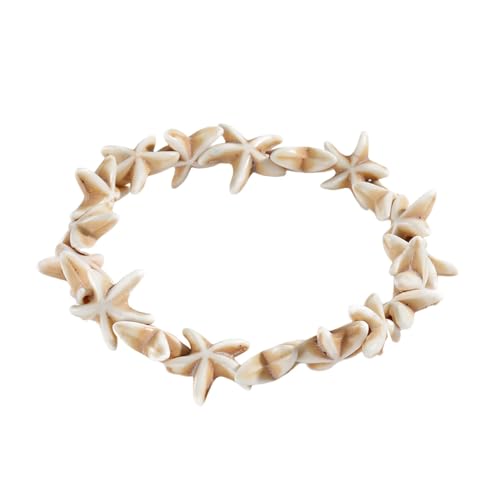 Wilitto Handgefertigter Strandschmuck für Damen, Muschelarmband mit Seestern-Anhänger, Bohemian-Stil, Strandschmuck, Muschel, Sekundärer Stein von Wilitto