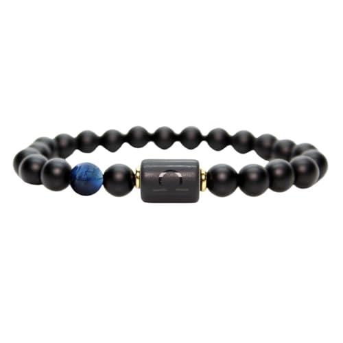 Wilitto Sternzeichen Design Armband Schutzpatron Unisex Sternbild natürliche Achat Perlen Gummiband Sternzeichen Entfernung Freundschaft Gebet, 19 cm, Kunstkristall, Sekundärer Stein von Wilitto